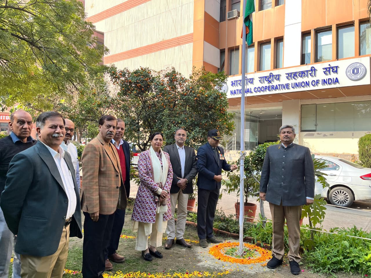 The flag hoisting ceremony on the occasion of Republic Day 2026 held at National Cooperative Union of India (NCUI) by Shri Siddharth Jain, Administrator, NCUI & Joint Secretary, MoC symbolizing commitment to the cooperative movement and National Unity.