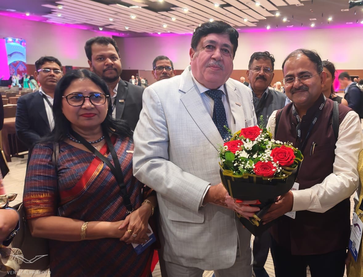 The Chief Executive NCUI Shri Pankaj Shrivastava, IRS greets Shri Dileep Sanghani, Chairman IFFCO and former President NCUI on being elected At-Large Director of the ICA Global Board in the elections held during ICA General Assembly in Panama.